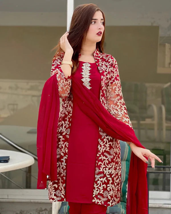 4 PCS EMBROIDERED SUIT